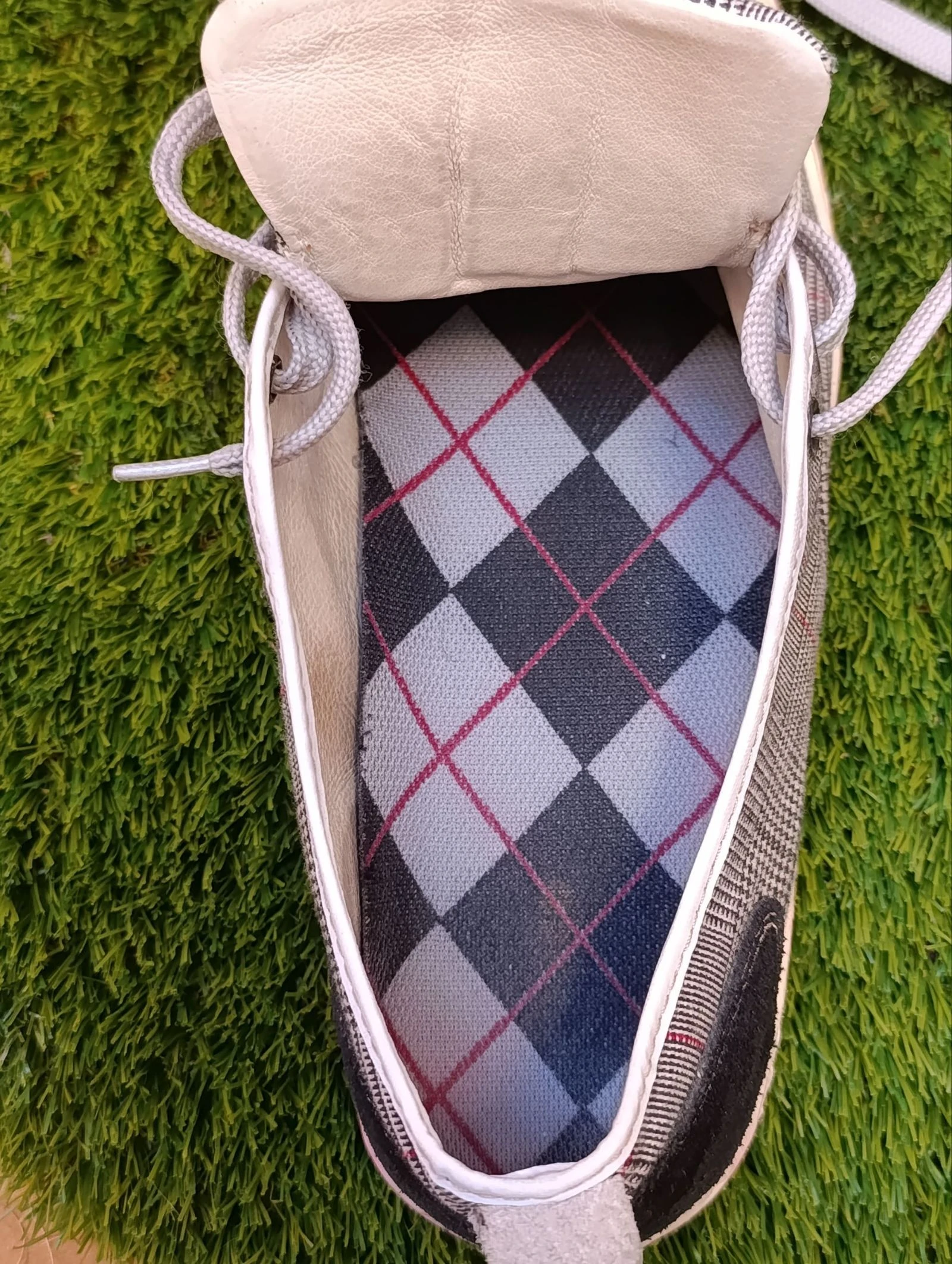 Leren en stoffen sneakers – photo 3